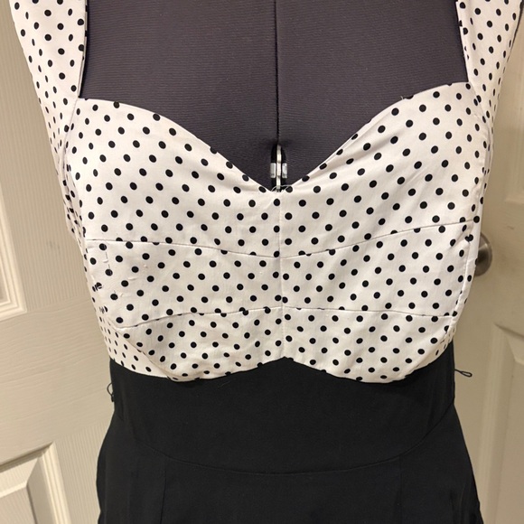 Black Skirt with White Polka Dot Bust Dress 14 - Picture 3 of 3
